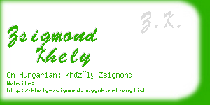 zsigmond khely business card